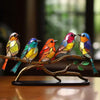 Glass Bird Ornaments - Aviarique - Handmade Acrylic Decor - Modern Home Accent